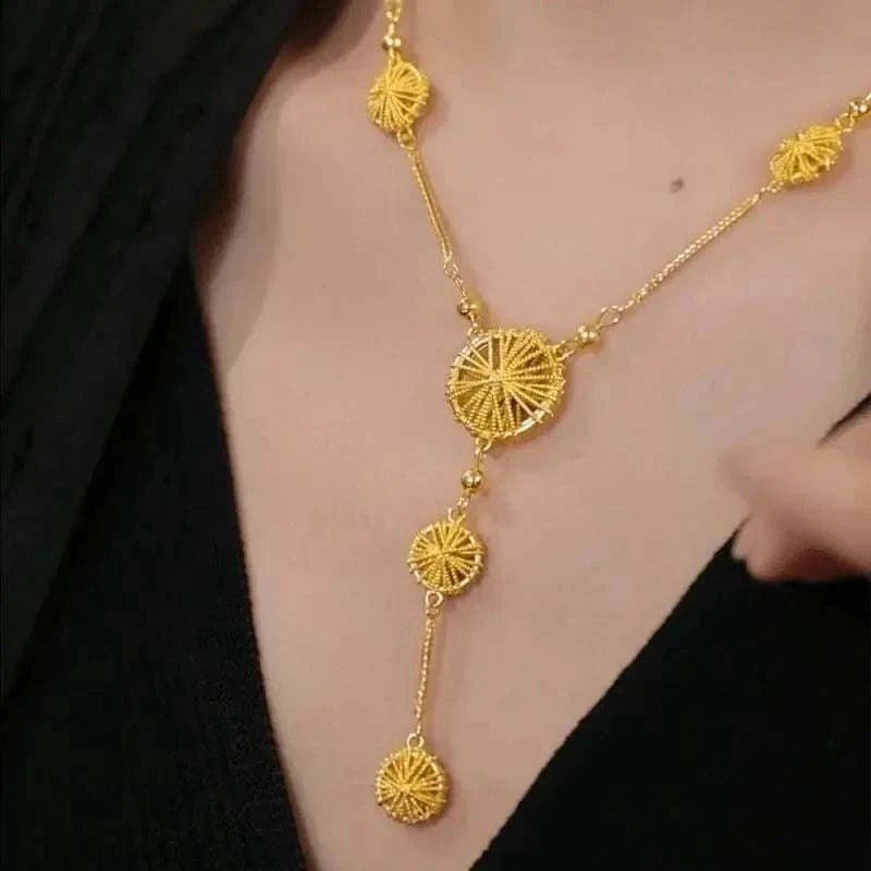 Gold Circle Tassel NecklaceHAFIZ & CO