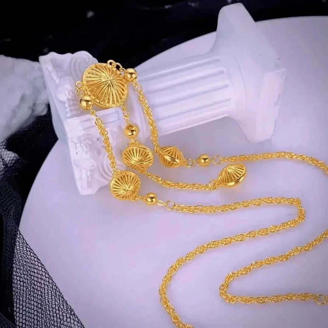 Gold Circle Tassel NecklaceHAFIZ & CO