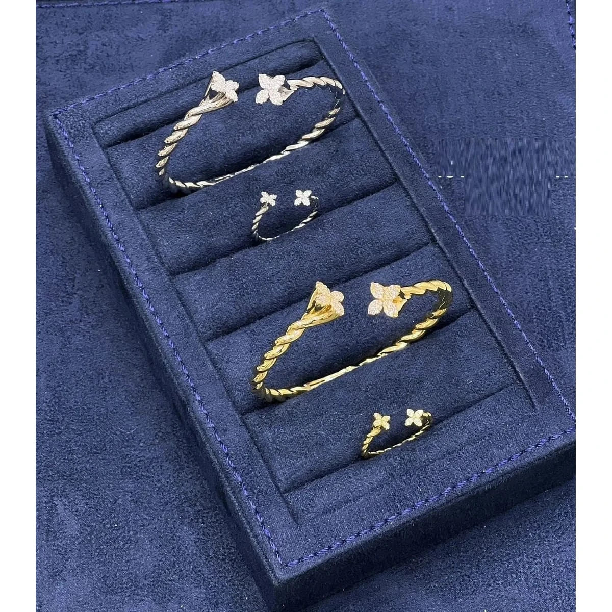 Silver Luxe Band Kada set by HAFIZ AND CO featuring elegant bangles with intricate designs, perfect for traditional and festive wear.