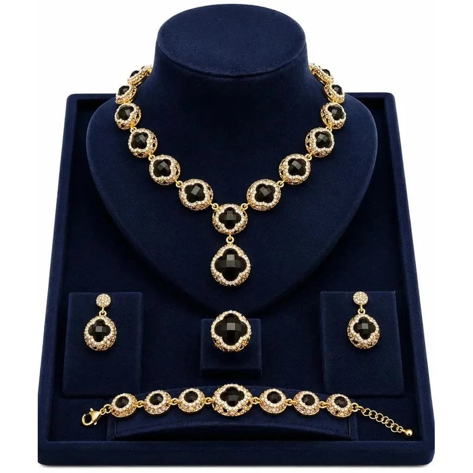 Elegant HAFIZ AND CO luxury vintage jewelry set featuring intricate design with matching necklace and earrings.