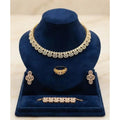 Elegant HAFIZ AND CO jewelry set for women featuring a matching necklace, earrings, and bracelet with intricate design.