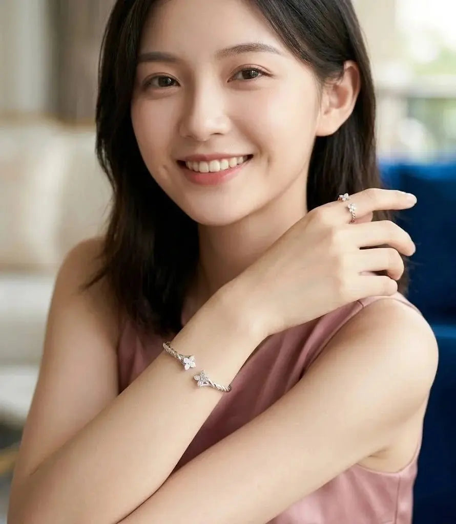 Silver Luxe Band Kada set by HAFIZ AND CO featuring elegant bangles with intricate design details.