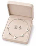 HAFIZ AND CO screw motif jewelry set featuring a stylish necklace with metallic screw design, elegant and modern accessory for versatile wear.