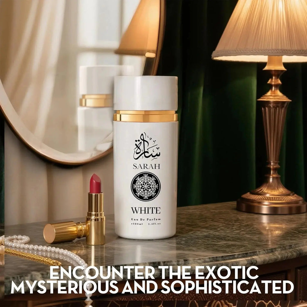 HAFIZ AND CO Atika Sarah Perfume scent bottle, 100ml, featuring elegant packaging and floral fragrance for women.
