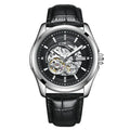 Zambeel luminous automatic mechanical waterproof watch with white and black strap, showcasing its sleek design and luminous dial.