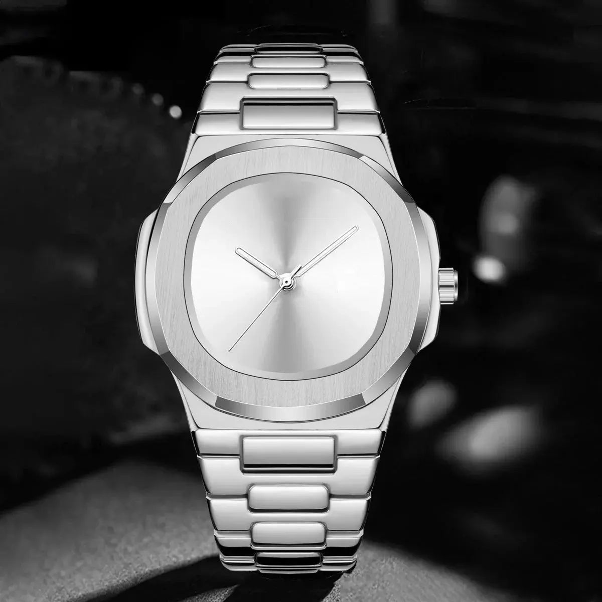 Black Zambeel waterproof quartz watch with a sleek round dial and durable strap, designed for everyday wear.
