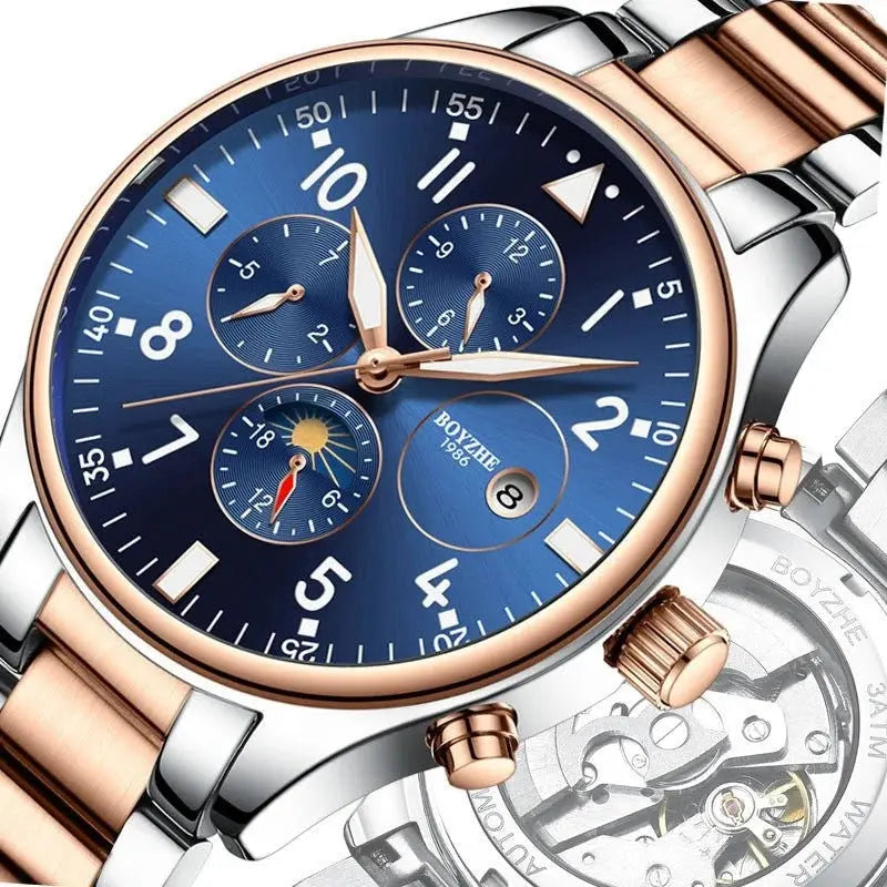 Automatic Mechanical Watch Steel BeltHAFIZ & CO