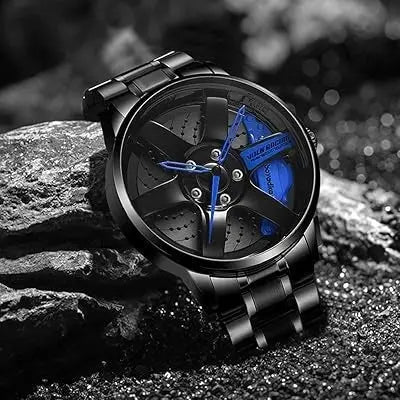 Zambeel SMAIER wrist watch with a sleek black dial and silver strap, stylish accessory for men and women.