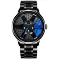 Zambeel SMAIER wrist watch with a sleek design, black strap, and round dial showing time and date.