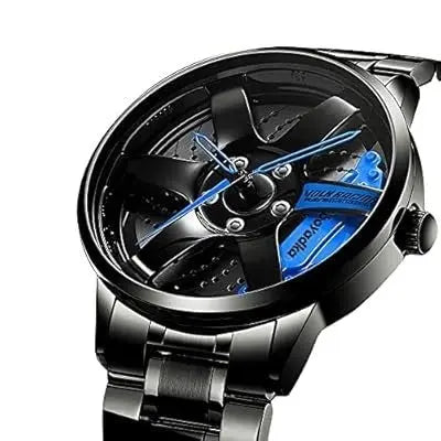 Zambeel SMAIER wrist watch with a sleek black dial and metal strap, showcasing a modern design on a white background.