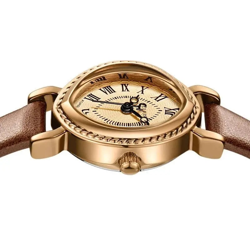 Zambeel oval belt quartz waterproof watch with a sleek round face and black strap, designed for durability and elegance.